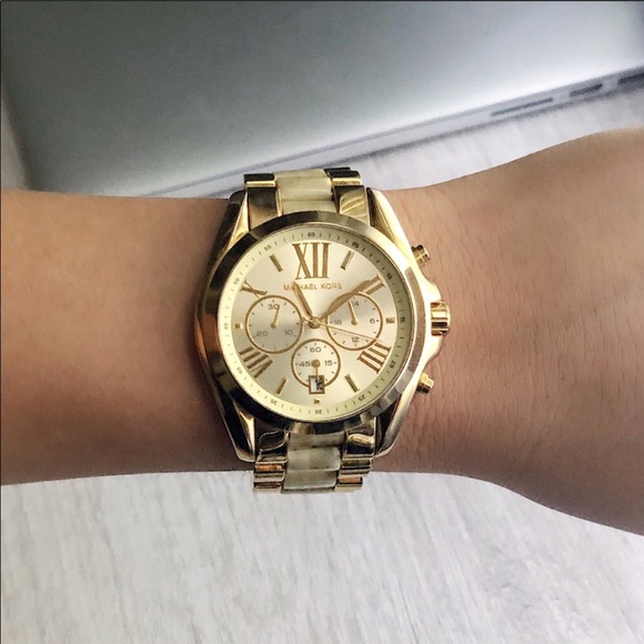 MICHAEL KORS MARBLE/GOLD WATCH - Picture 1 of 4
